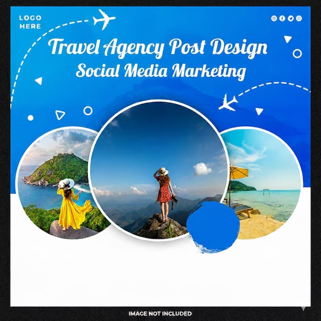 Travel Agency Post Design  Social Media Marketing