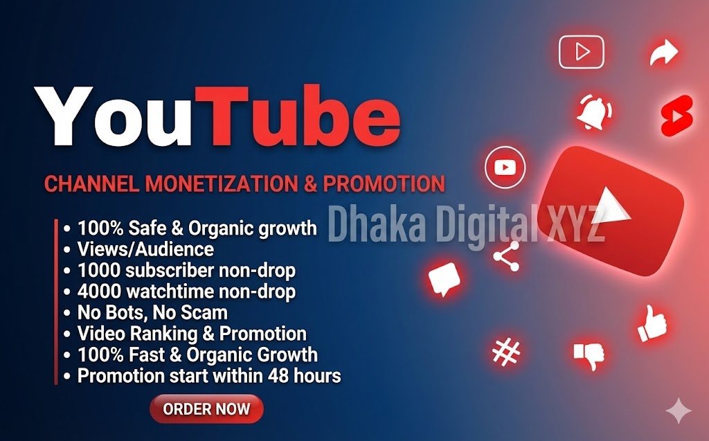 I will do youtube video and channel promotion for monetization organically