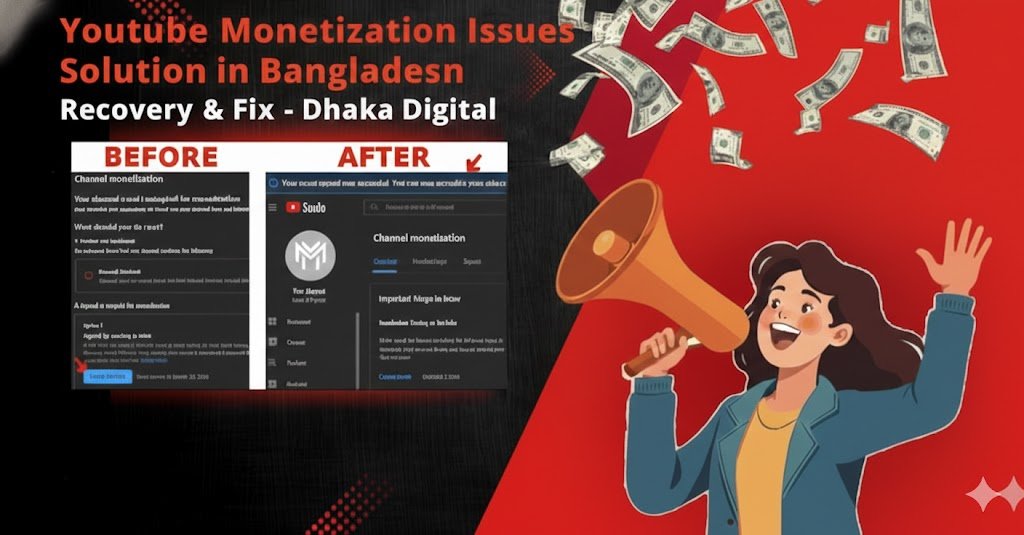 YouTube Monetization Issues Solution in Bangladesh | Recovery & Fix - Dhaka Digital